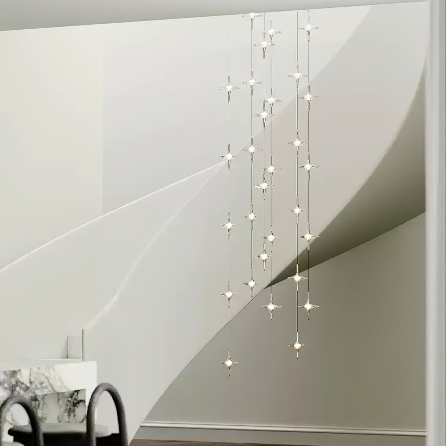 Starfall Modern Metal & Crystal Chandelier