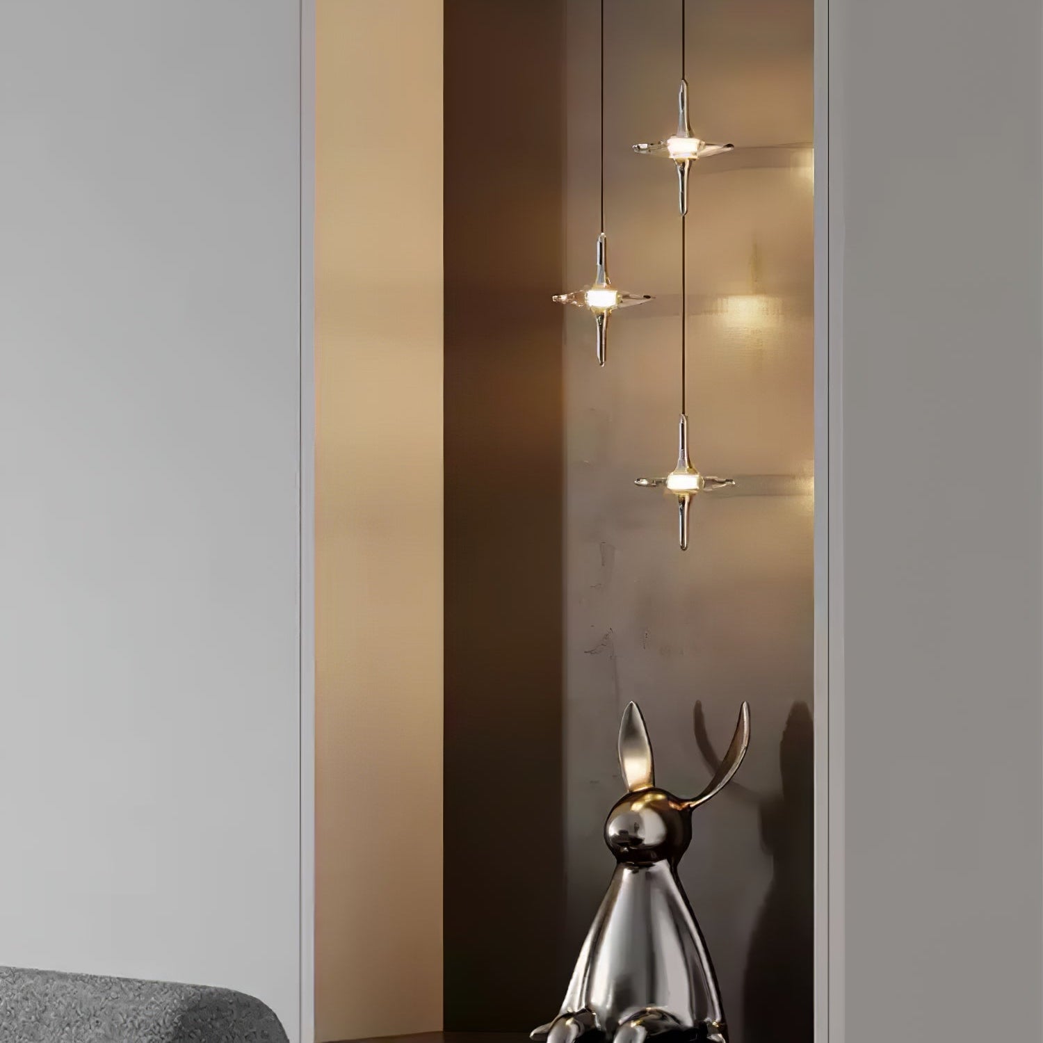 Starfall Modern Metal & Crystal Chandelier