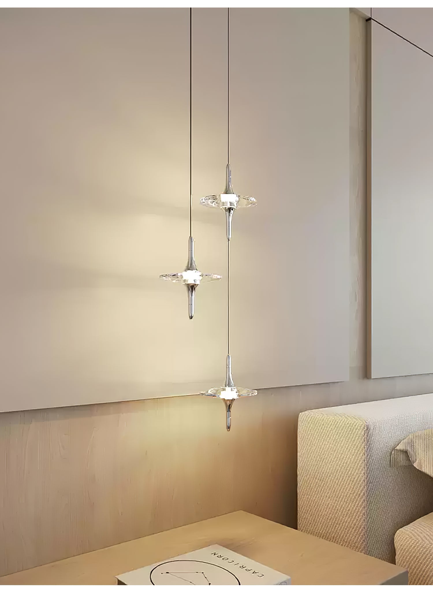 Starfall Modern Metal & Crystal Chandelier