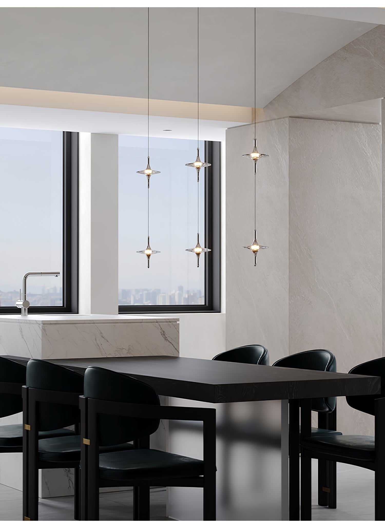 Starfall Modern Metal & Crystal Chandelier