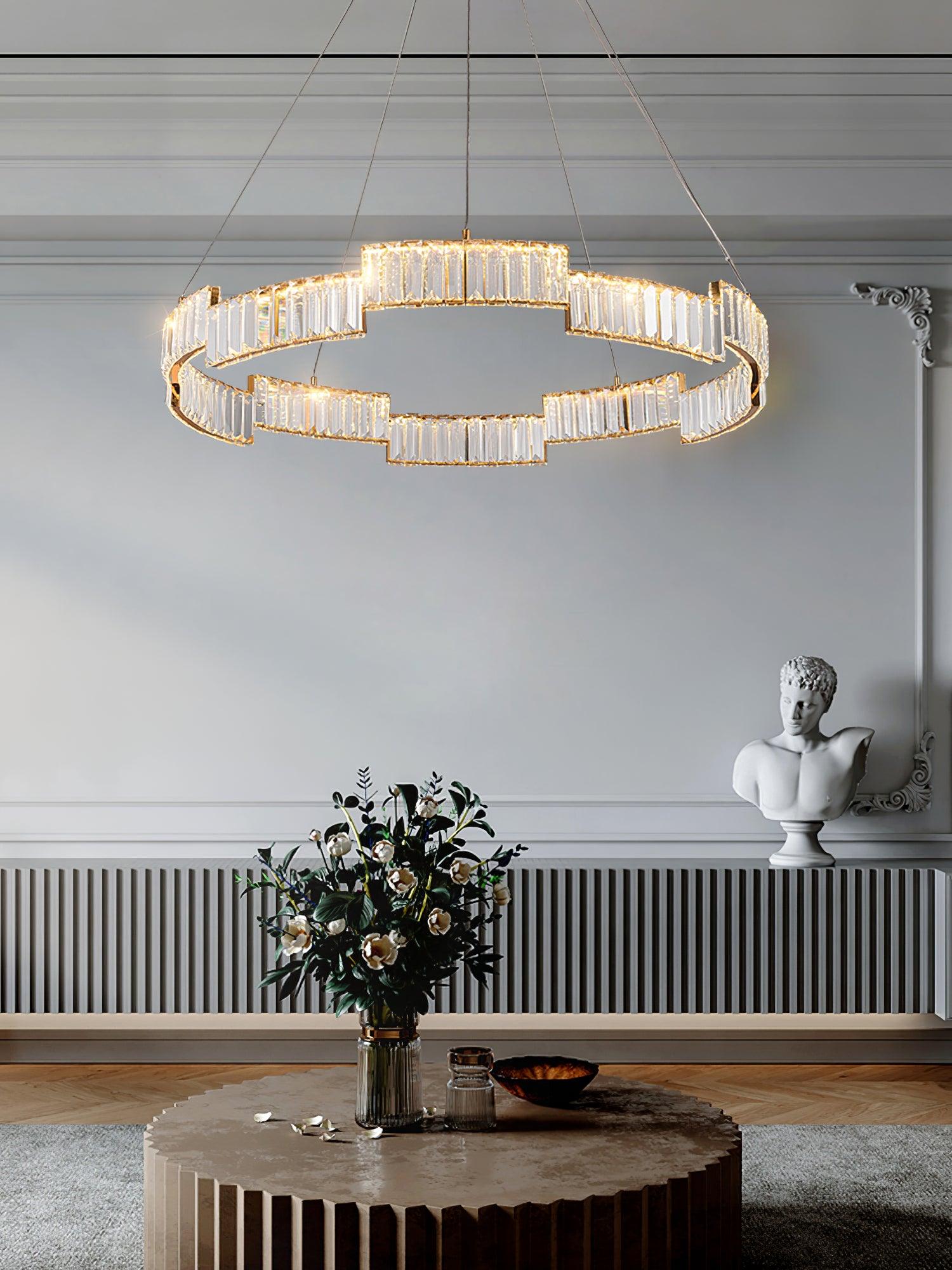 Lustra Chandelier Crystal with Gold Frame - Letslighting