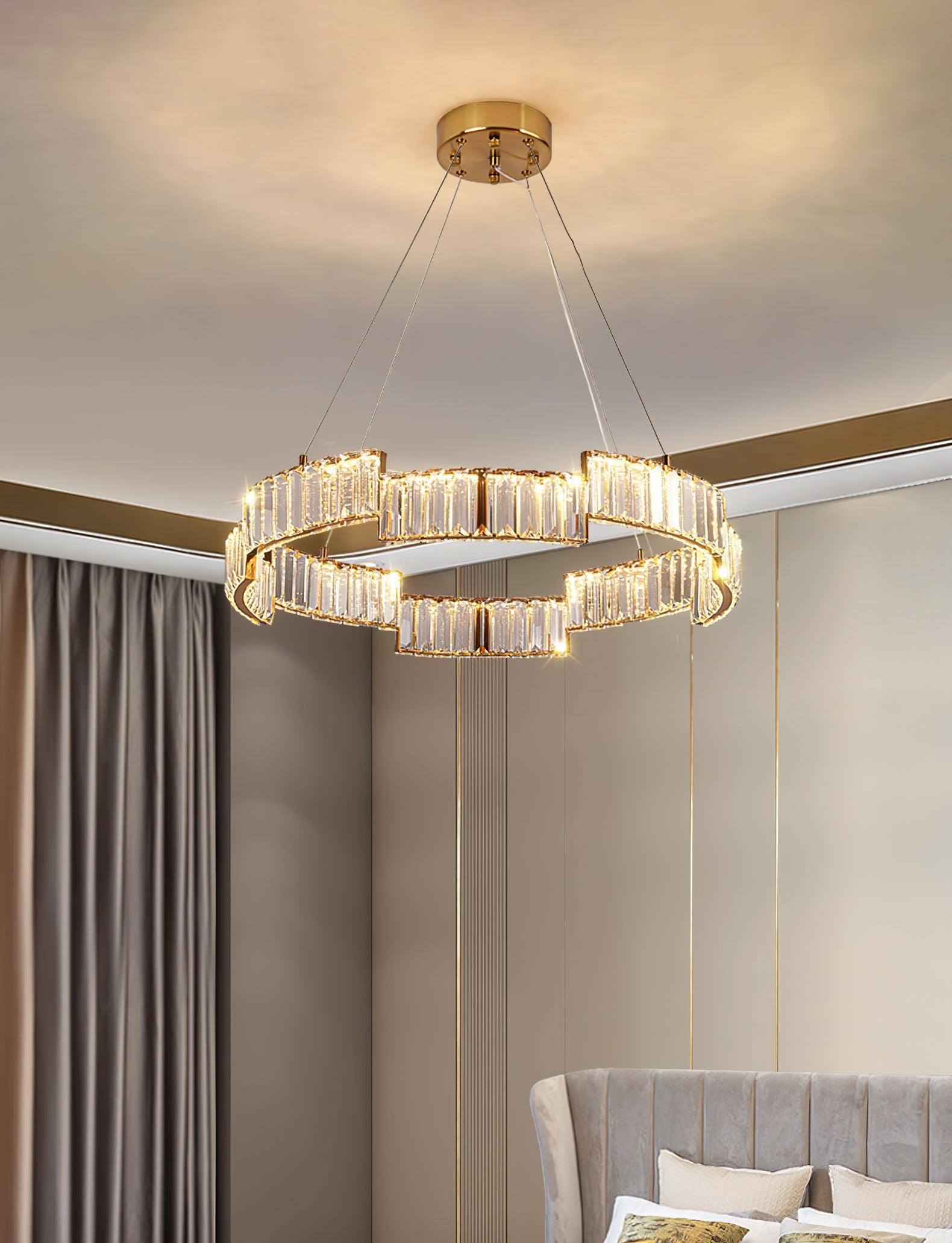 Lustra Chandelier Crystal with Gold Frame - Letslighting