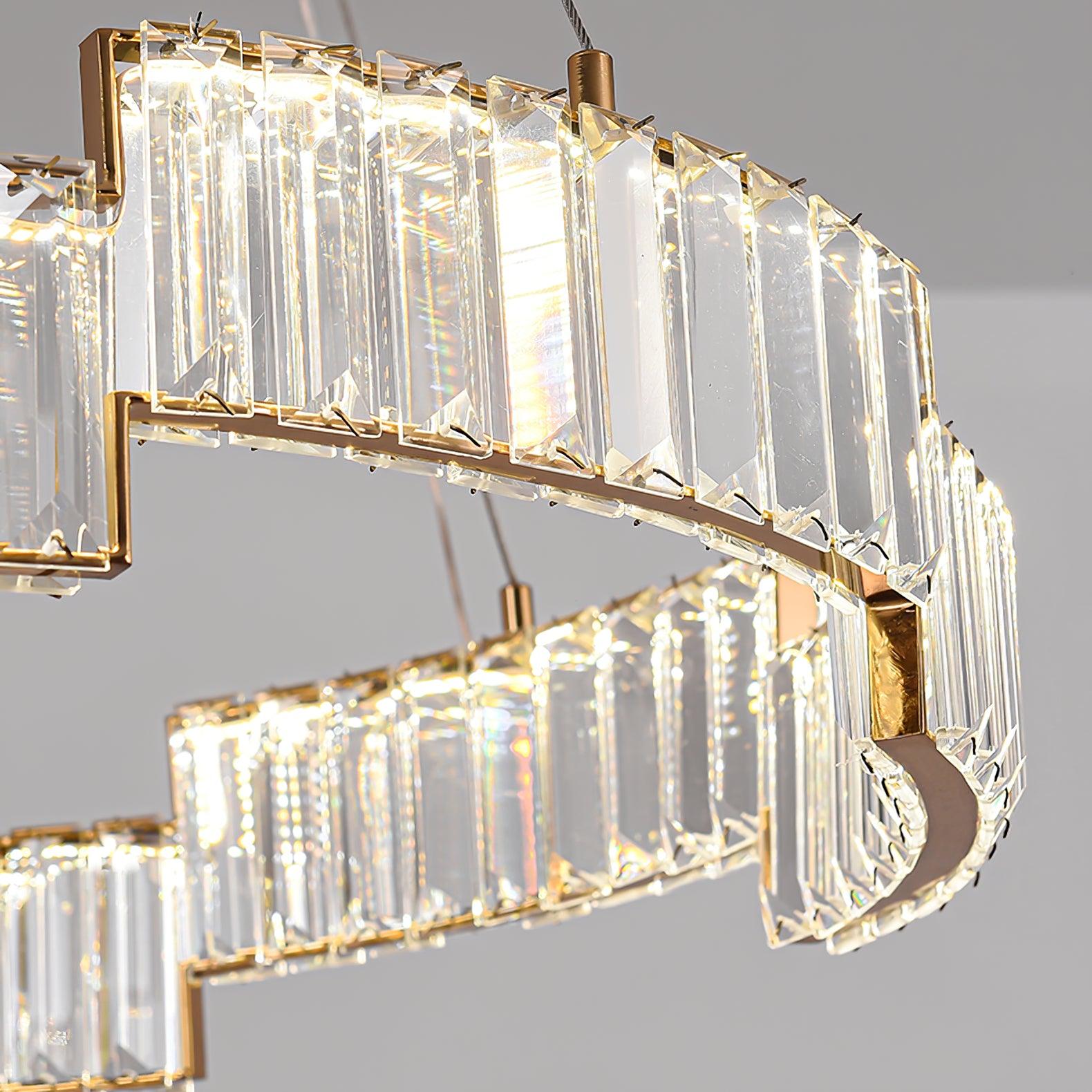 Lustra Chandelier Crystal with Gold Frame - Letslighting