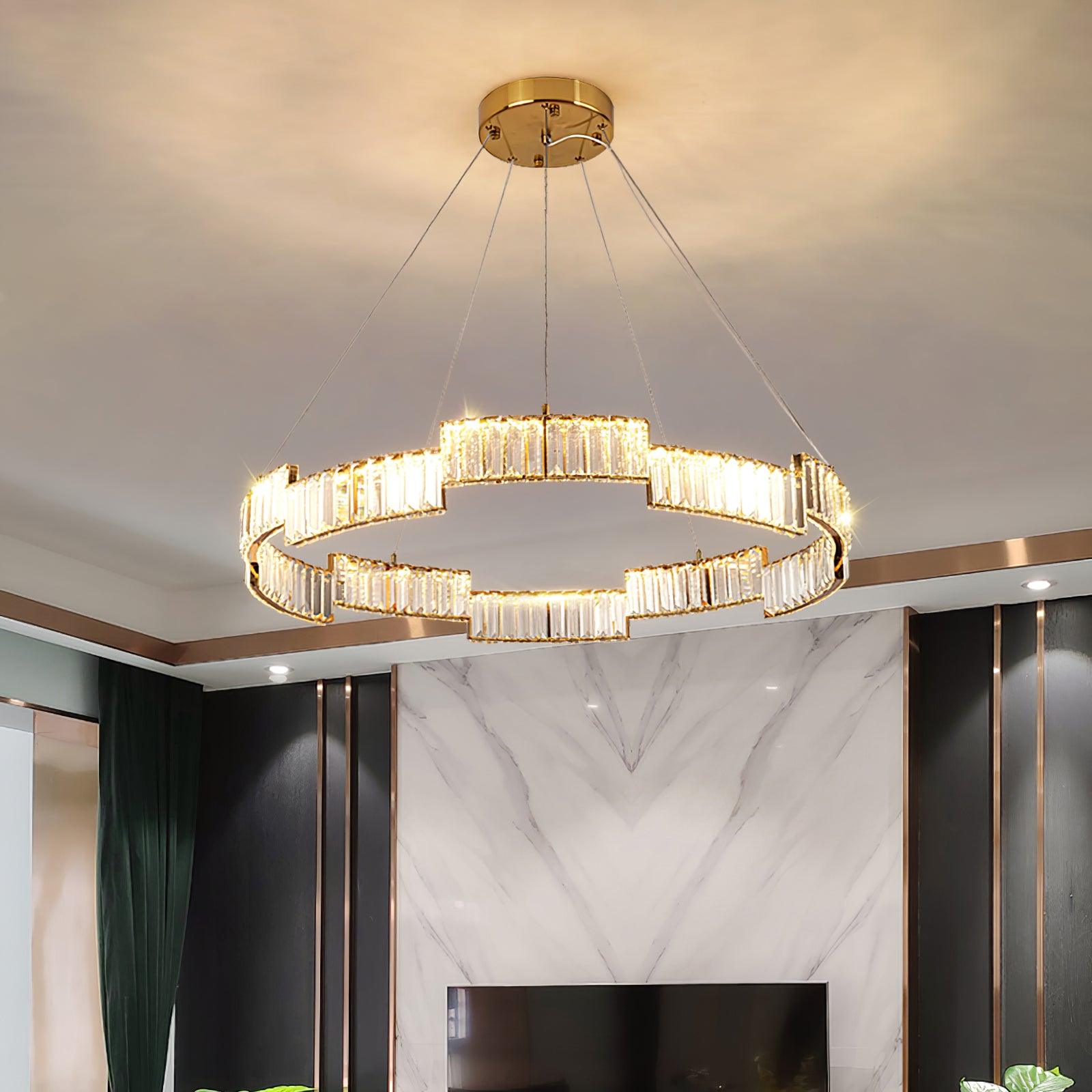 Lustra Chandelier Crystal with Gold Frame - Letslighting