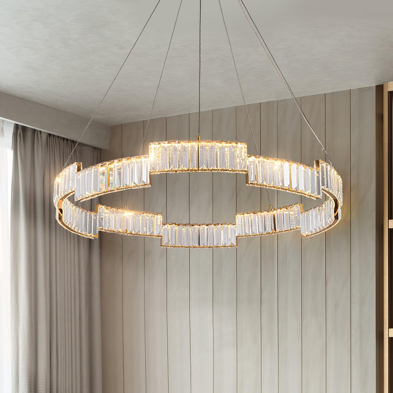 Lustra Chandelier Crystal with Gold Frame - Letslighting