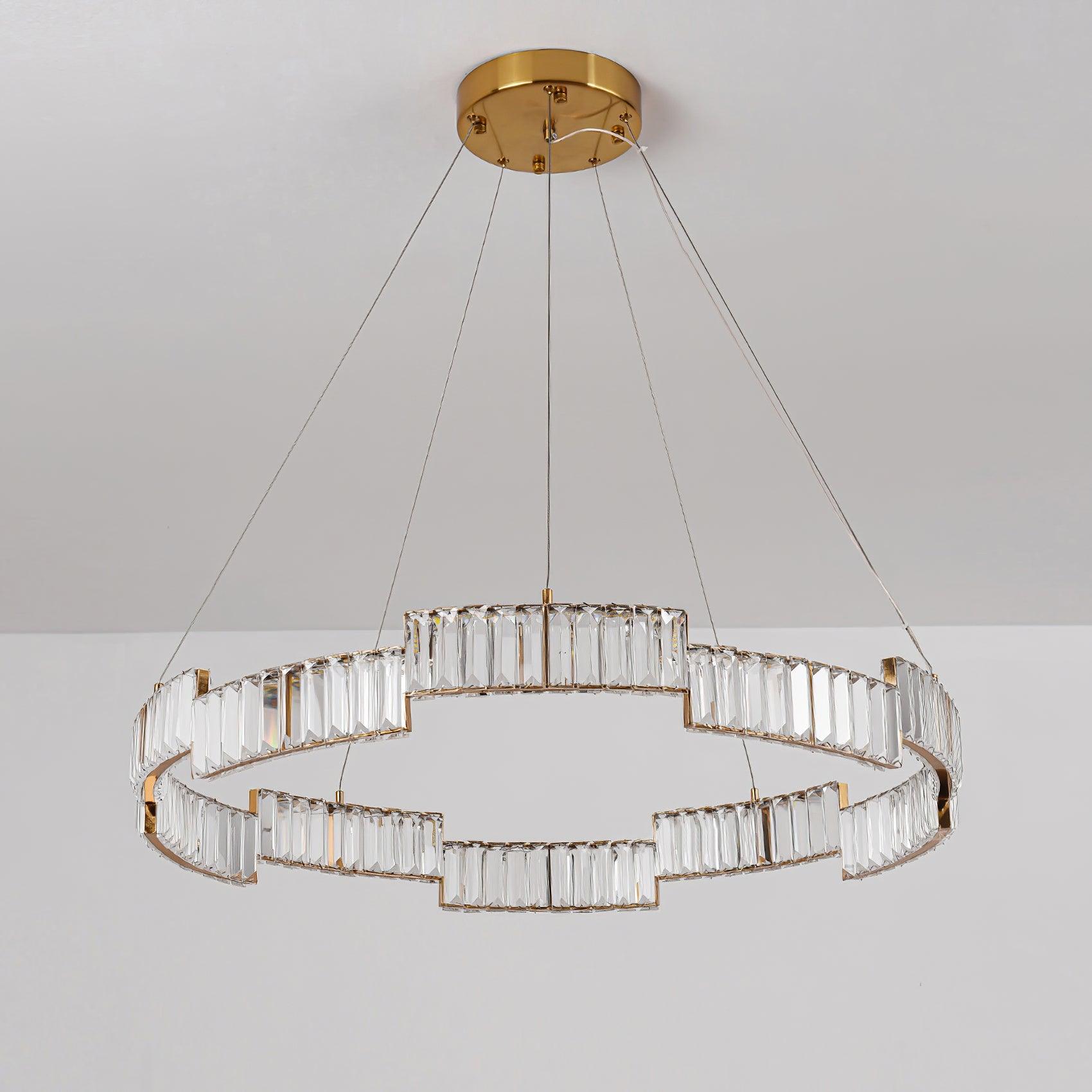 Lustra Chandelier Crystal with Gold Frame - Letslighting