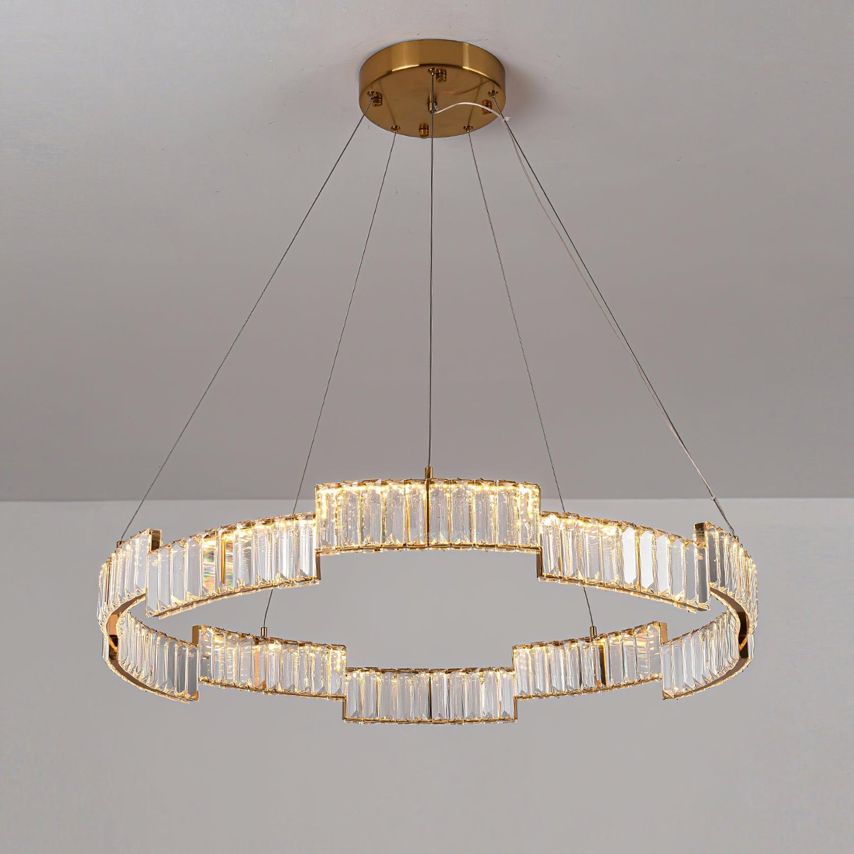 Lustra Chandelier Crystal with Gold Frame - Letslighting