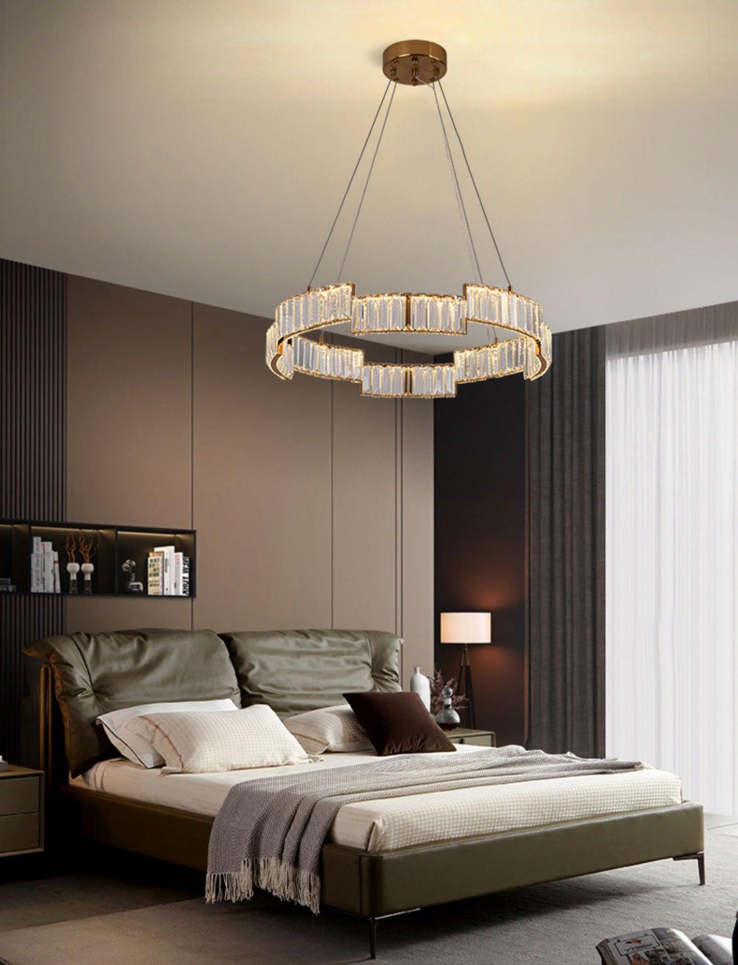 Lustra Chandelier Crystal with Gold Frame - Letslighting