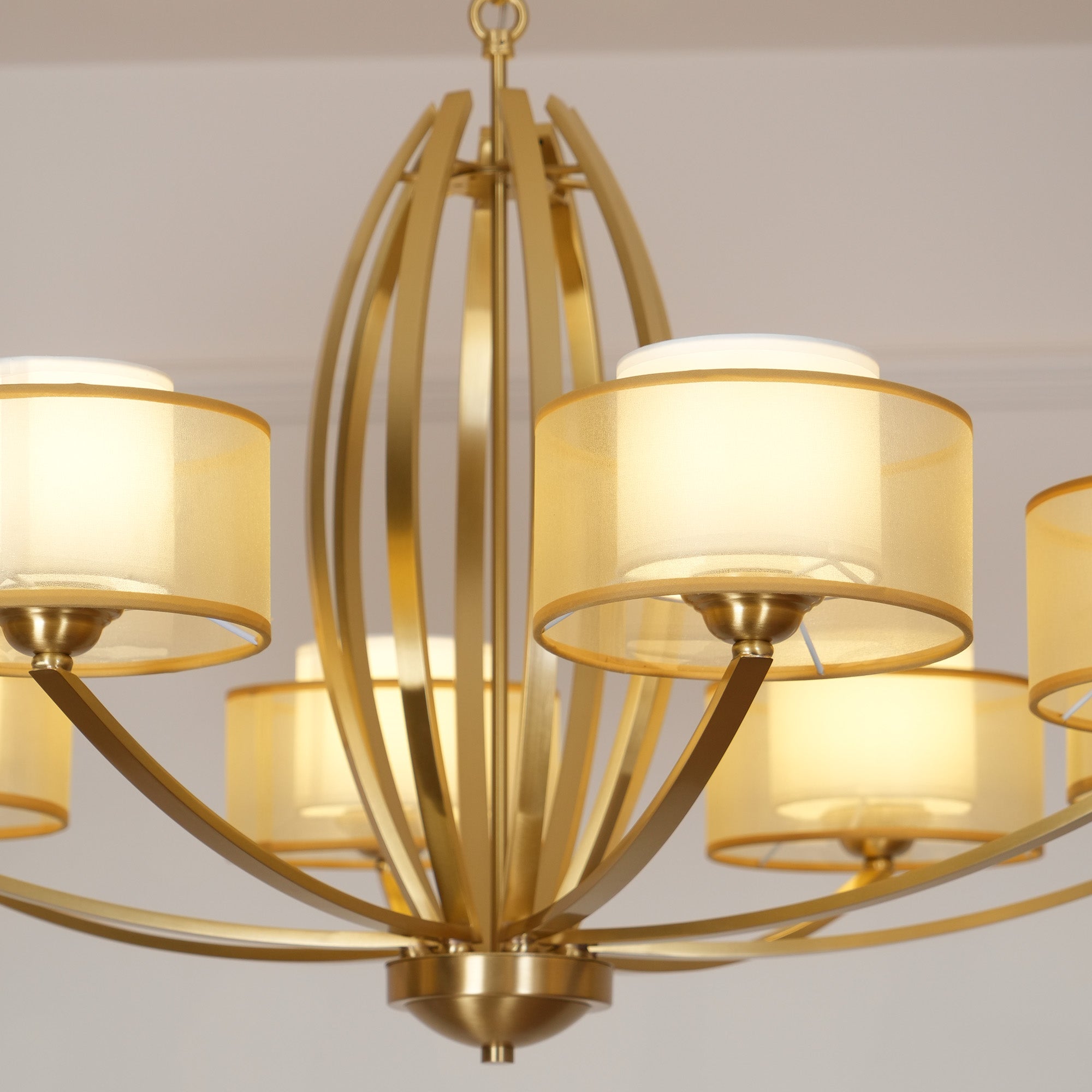 Lyvelus Postmodern Luxury Brass Fabric Chandelier - Letslighting