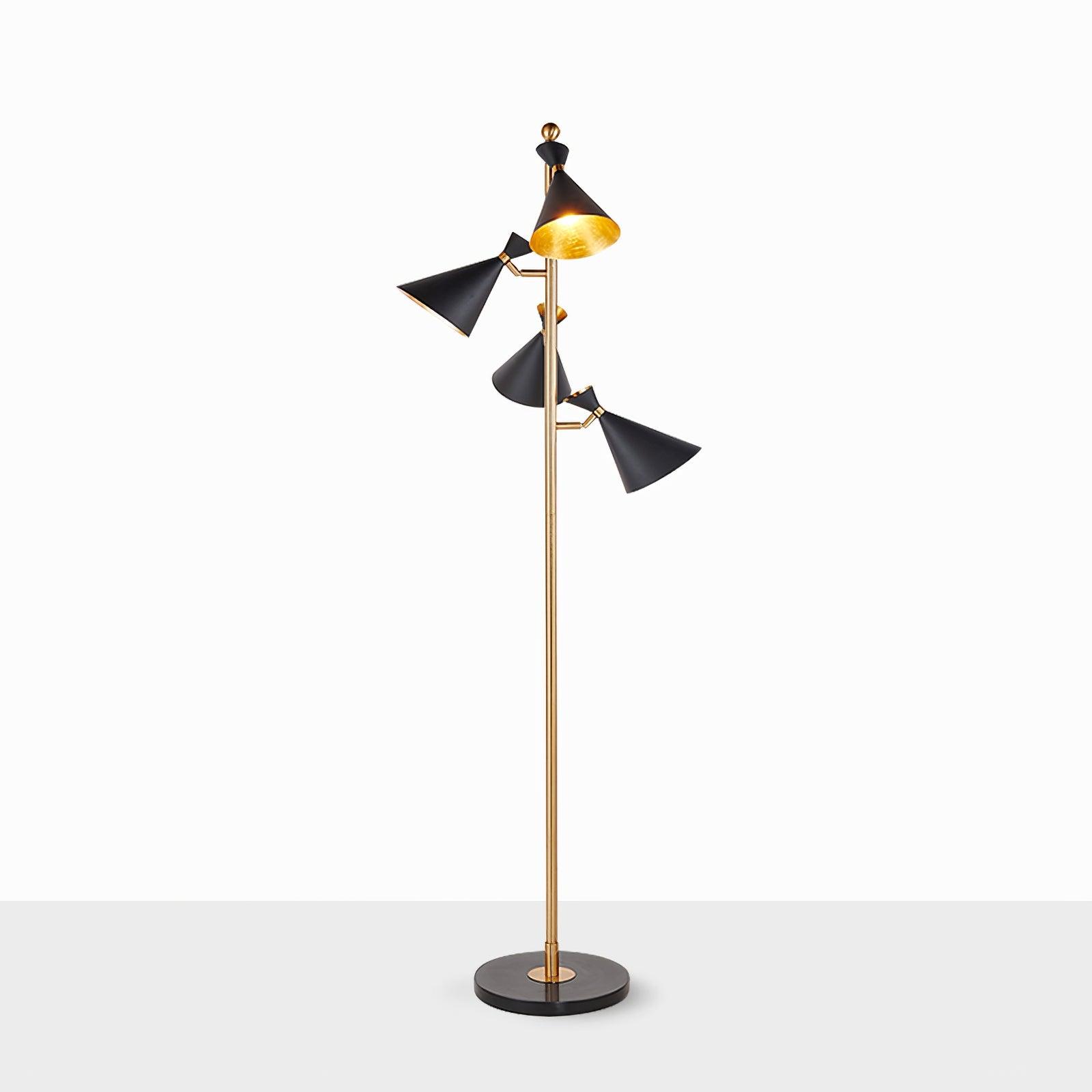 Triade Gold & Black Marble Floor Lamp - Letslighting