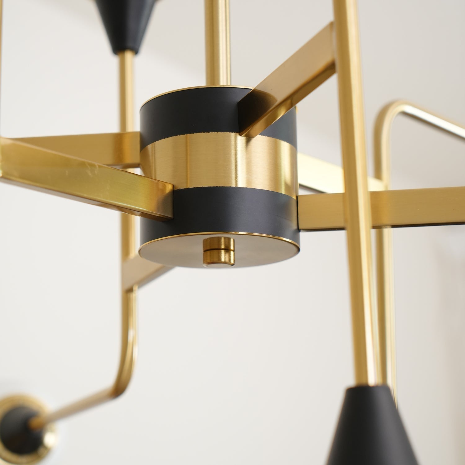 Lustra Chandelier Stilnovo Brass Black Glass - Letslighting
