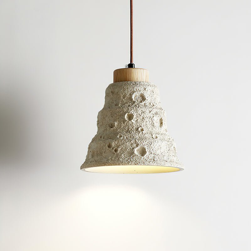 Ilphaeth Nordic Art Bell Stone Wood Pendant Light - Letslighting