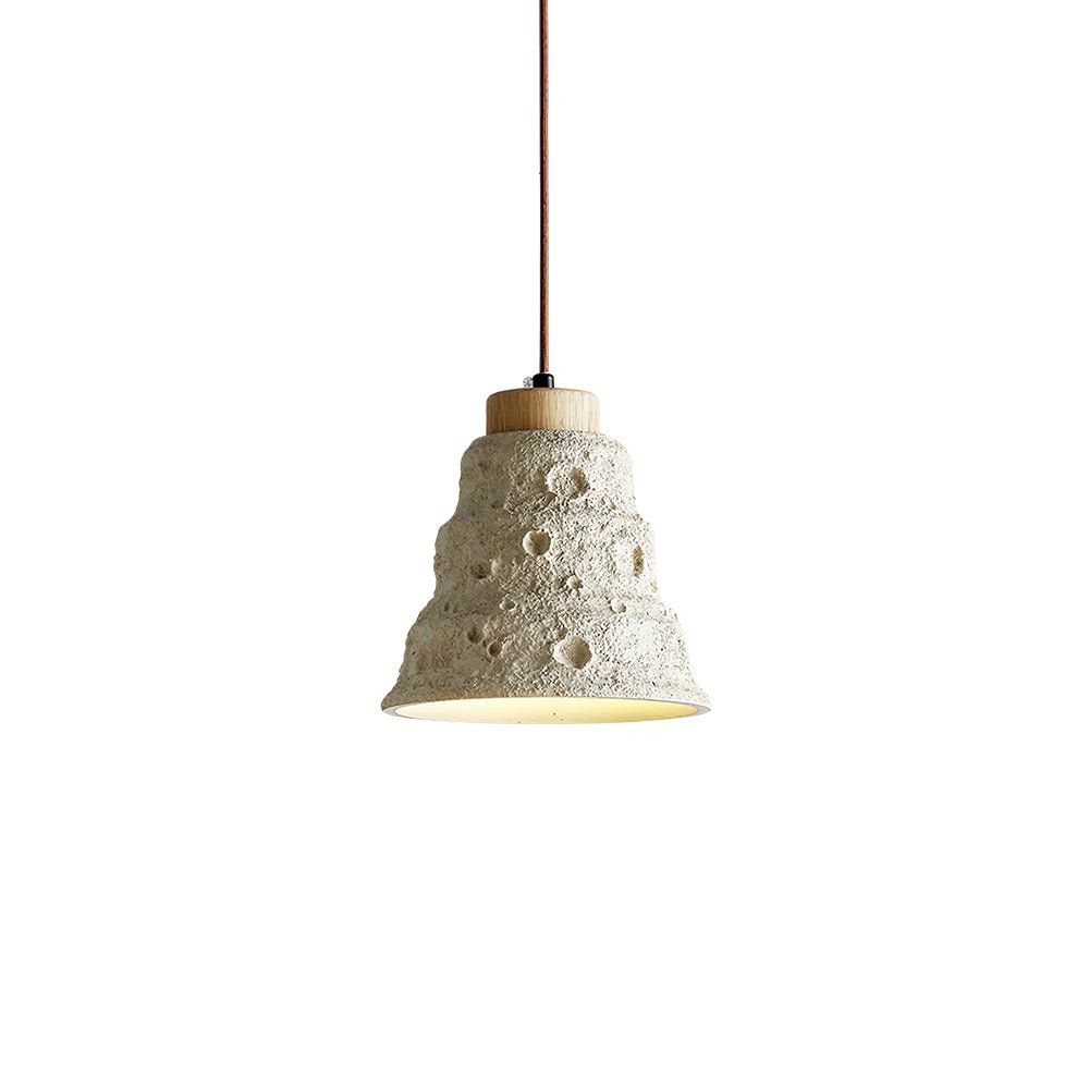Ilphaeth Nordic Art Bell Stone Wood Pendant Light - Letslighting
