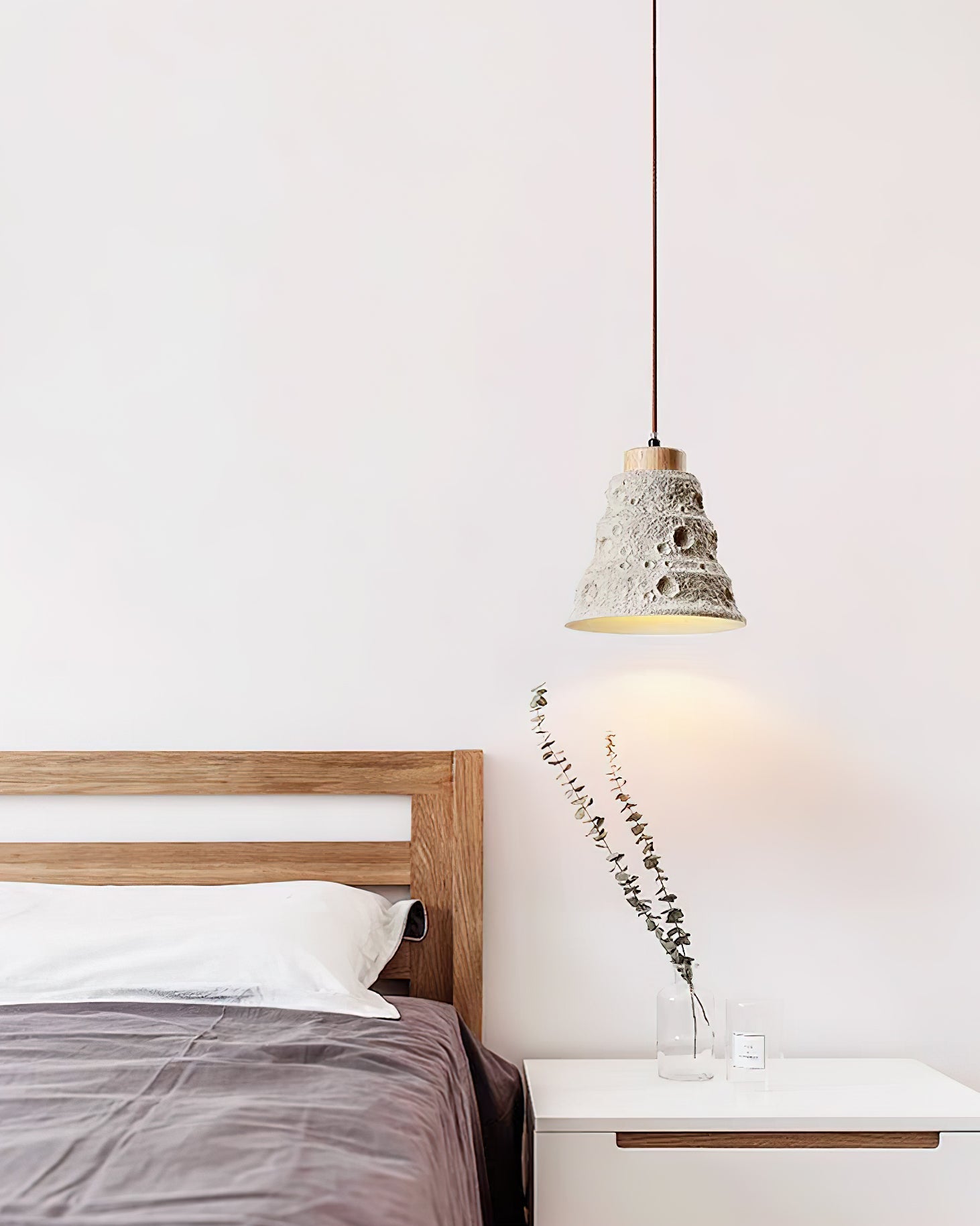 Ilphaeth Nordic Art Bell Stone Wood Pendant Light - Letslighting
