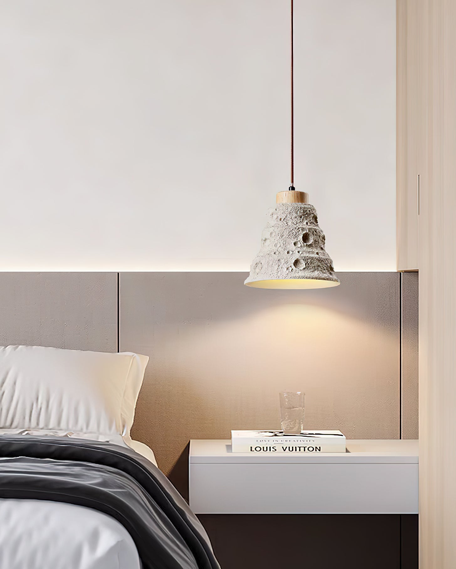 Ilphaeth Nordic Art Bell Stone Wood Pendant Light - Letslighting