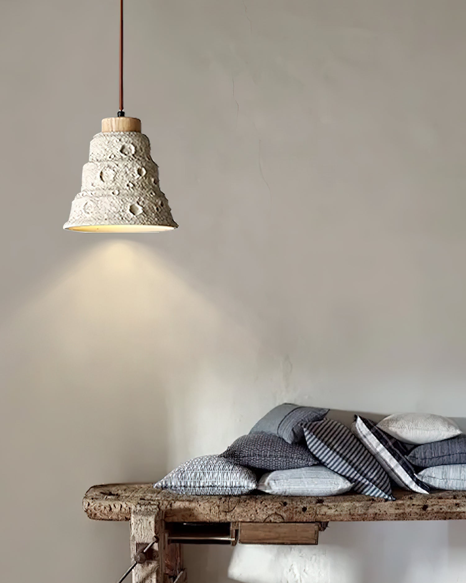 Ilphaeth Nordic Art Bell Stone Wood Pendant Light - Letslighting