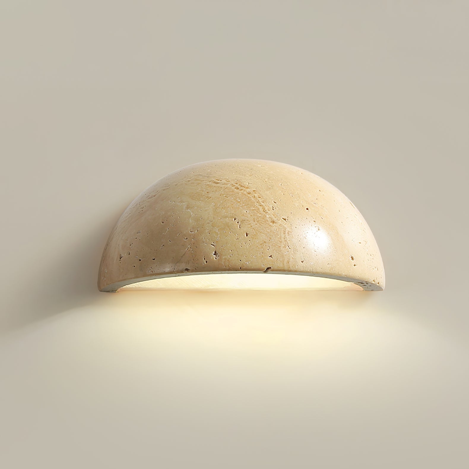 Vethayra Half-Dome Travertine Wall Light - Letslighting