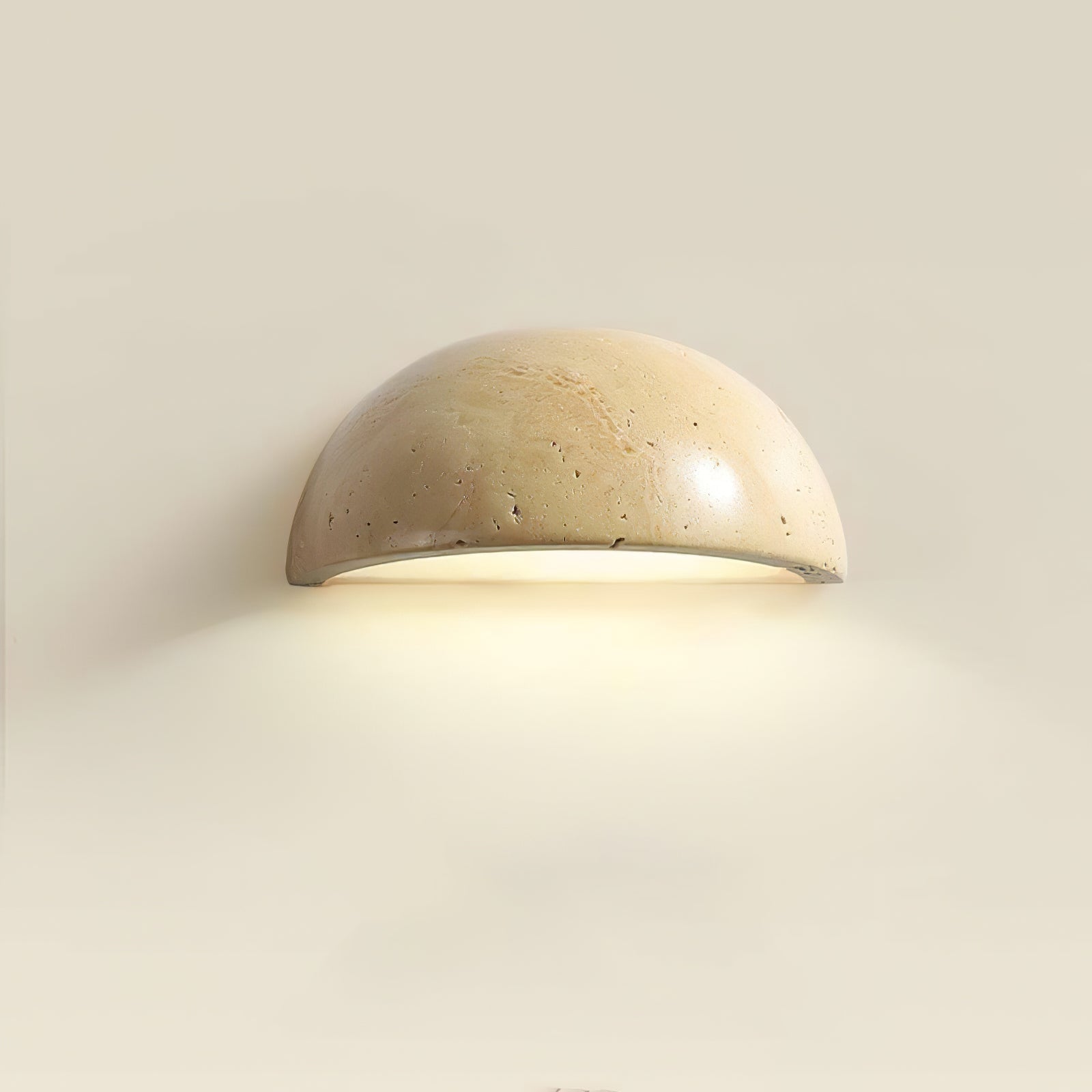 Vethayra Half-Dome Travertine Wall Light - Letslighting