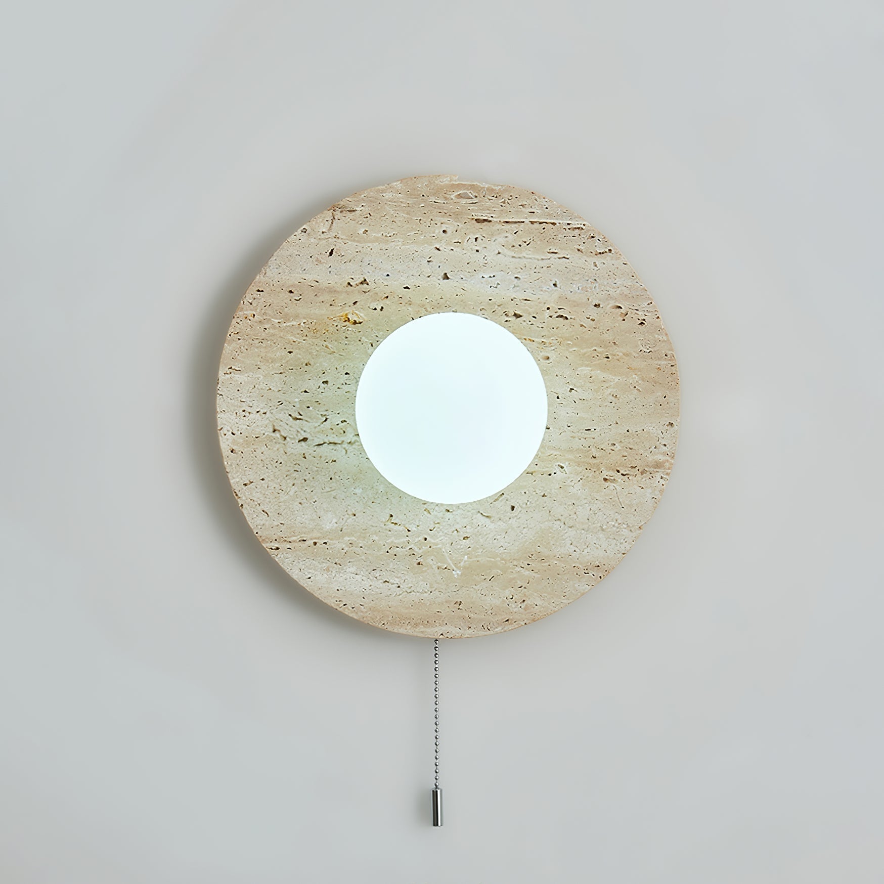Vephair Bowl-Frame Travertine Wall Light - Letslighting
