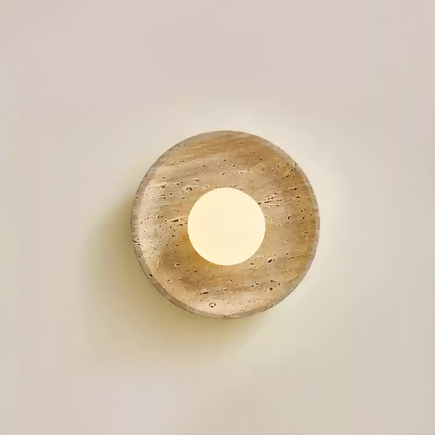 Vephair Bowl-Frame Travertine Wall Light - Letslighting