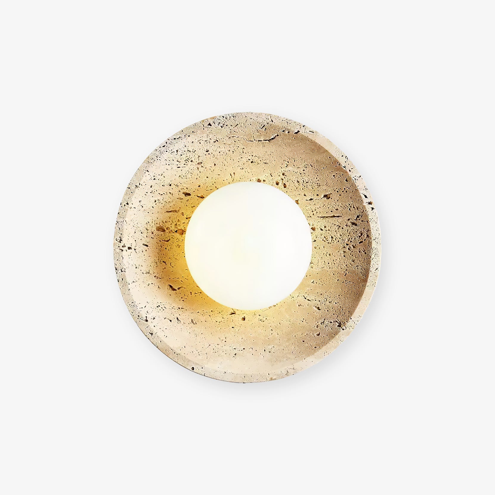 Vephair Bowl-Frame Travertine Wall Light - Letslighting