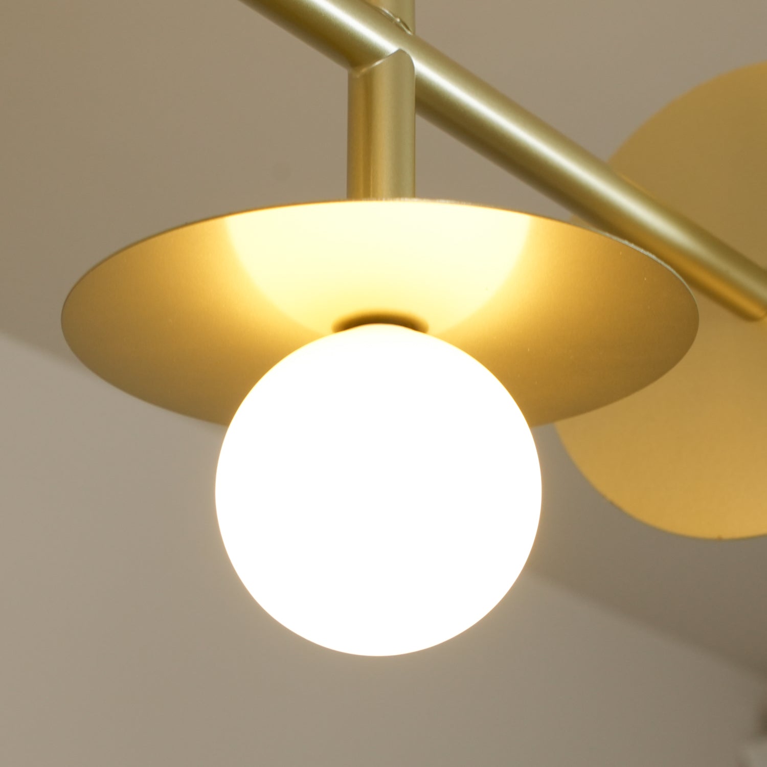 Lustra Strada Chandelier Brass Glass Geometric - Letslighting