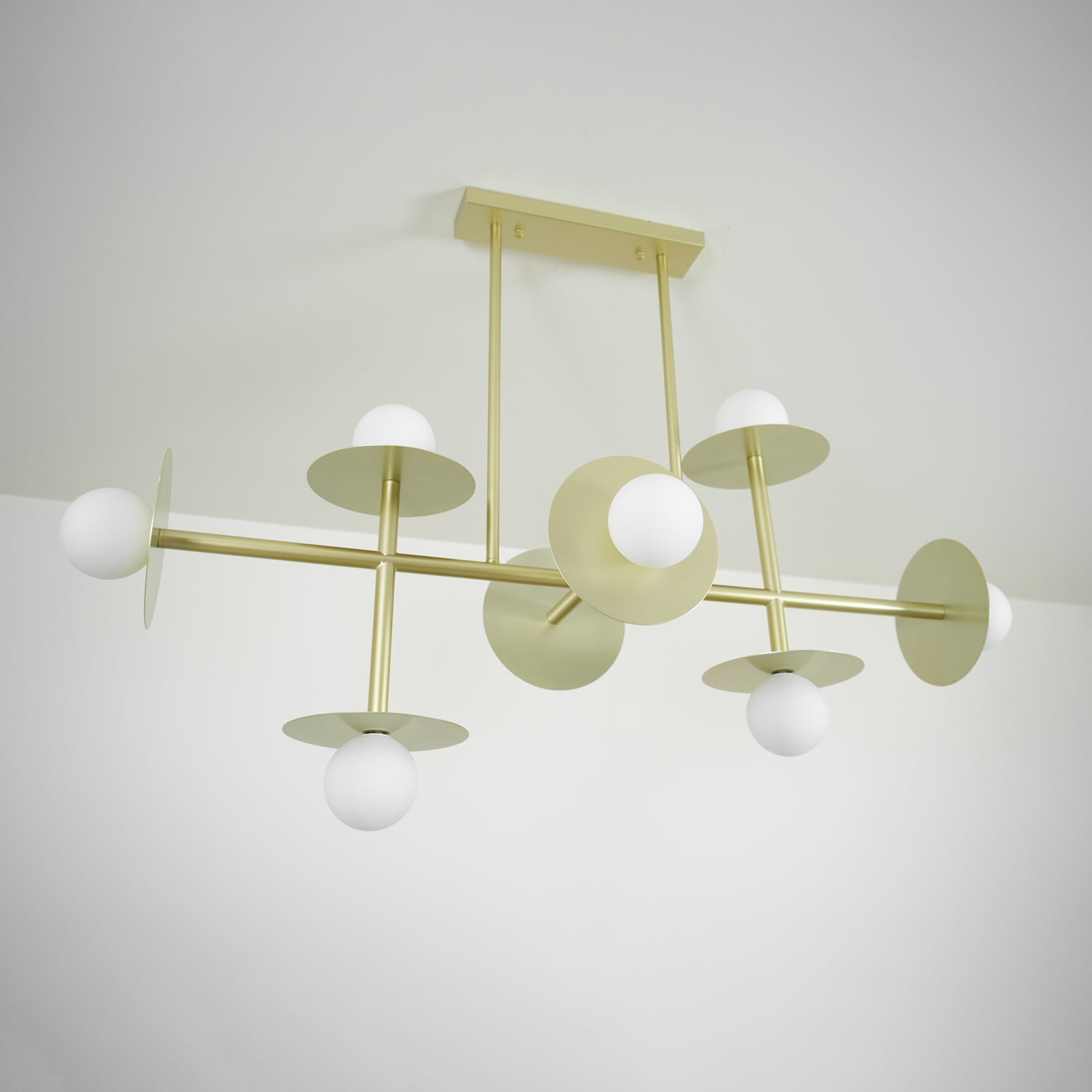 Lustra Strada Chandelier Brass Glass Geometric - Letslighting