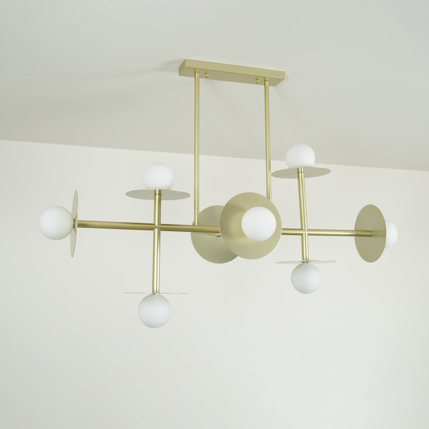 Lustra Strada Chandelier Brass Glass Geometric - Letslighting