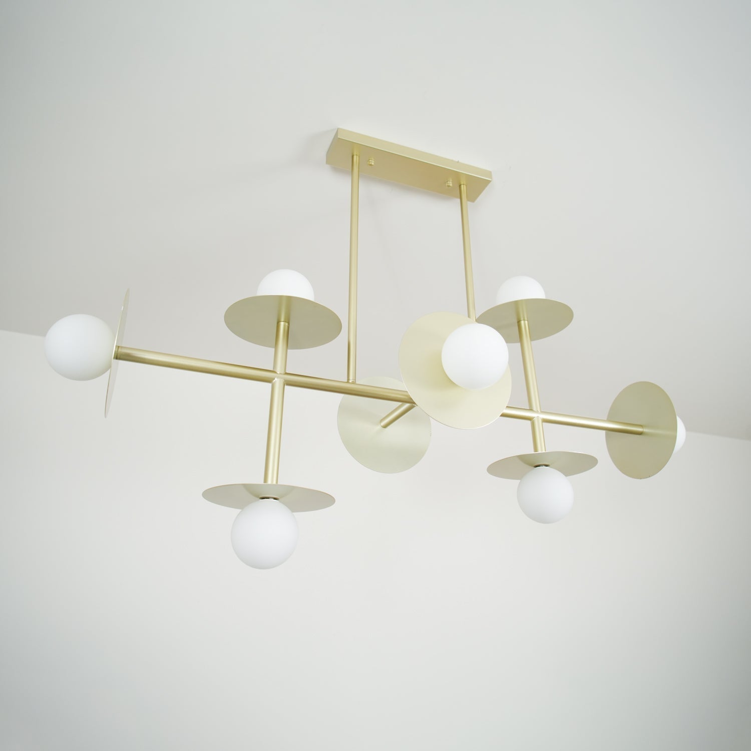 Lustra Strada Chandelier Brass Glass Geometric - Letslighting