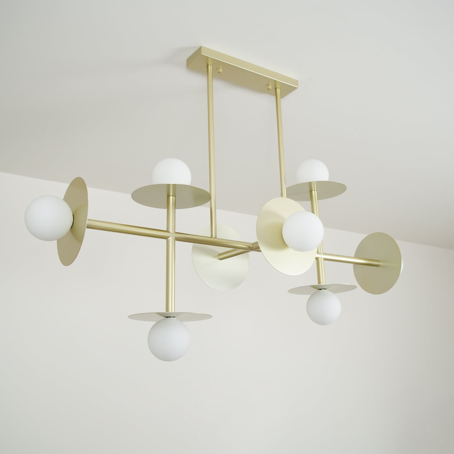 Lustra Strada Chandelier Brass Glass Geometric - Letslighting