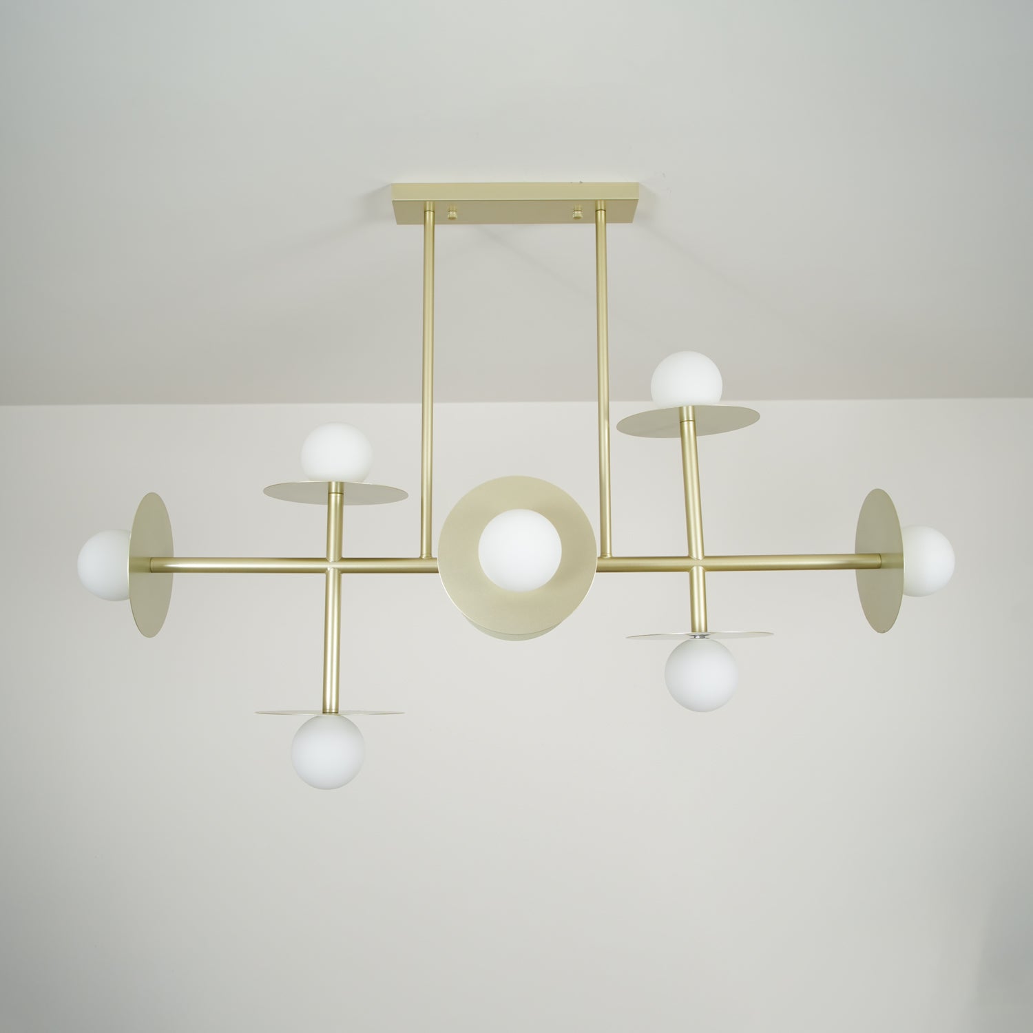 Lustra Strada Chandelier Brass Glass Geometric - Letslighting