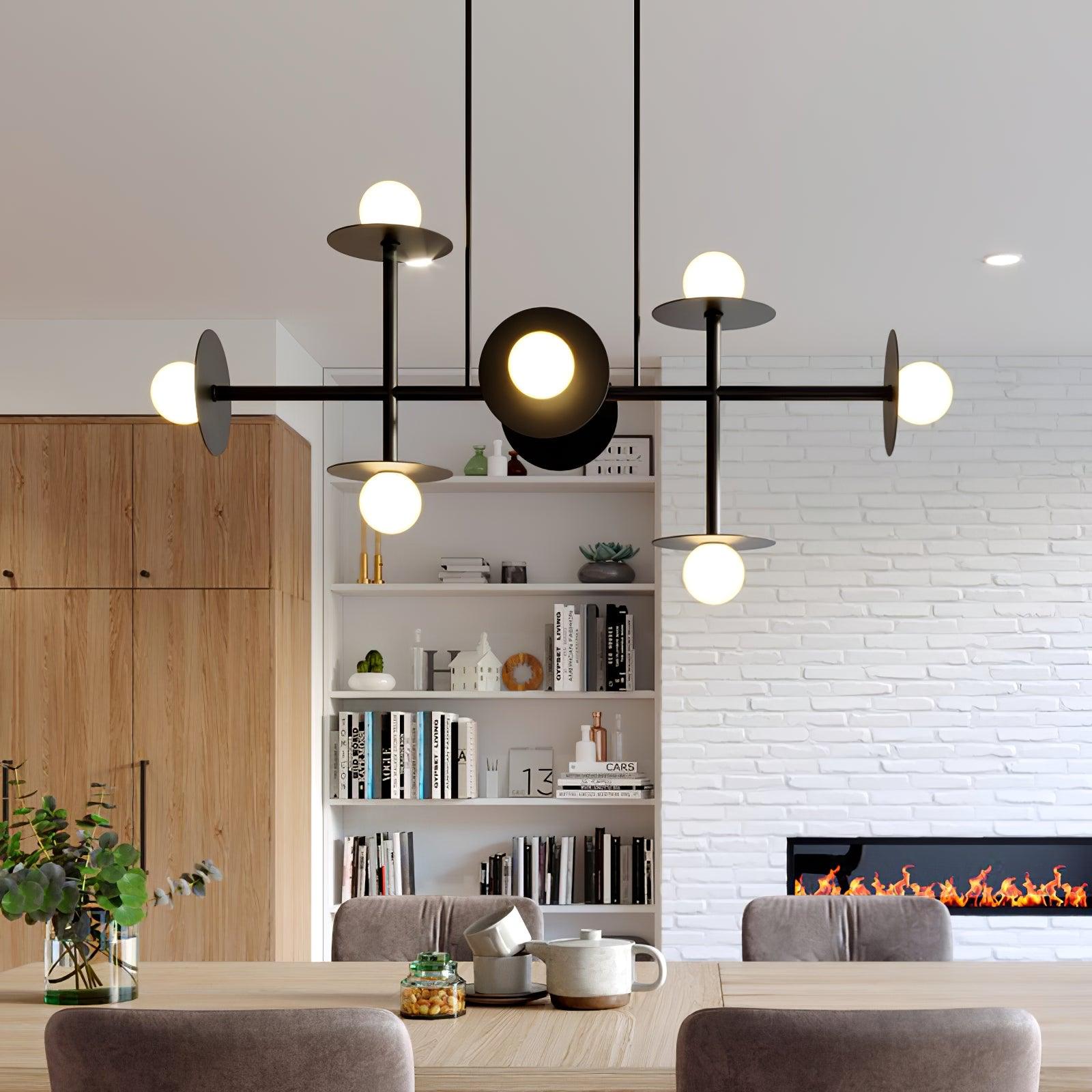 Lustra Strada Chandelier Brass Glass Geometric - Letslighting