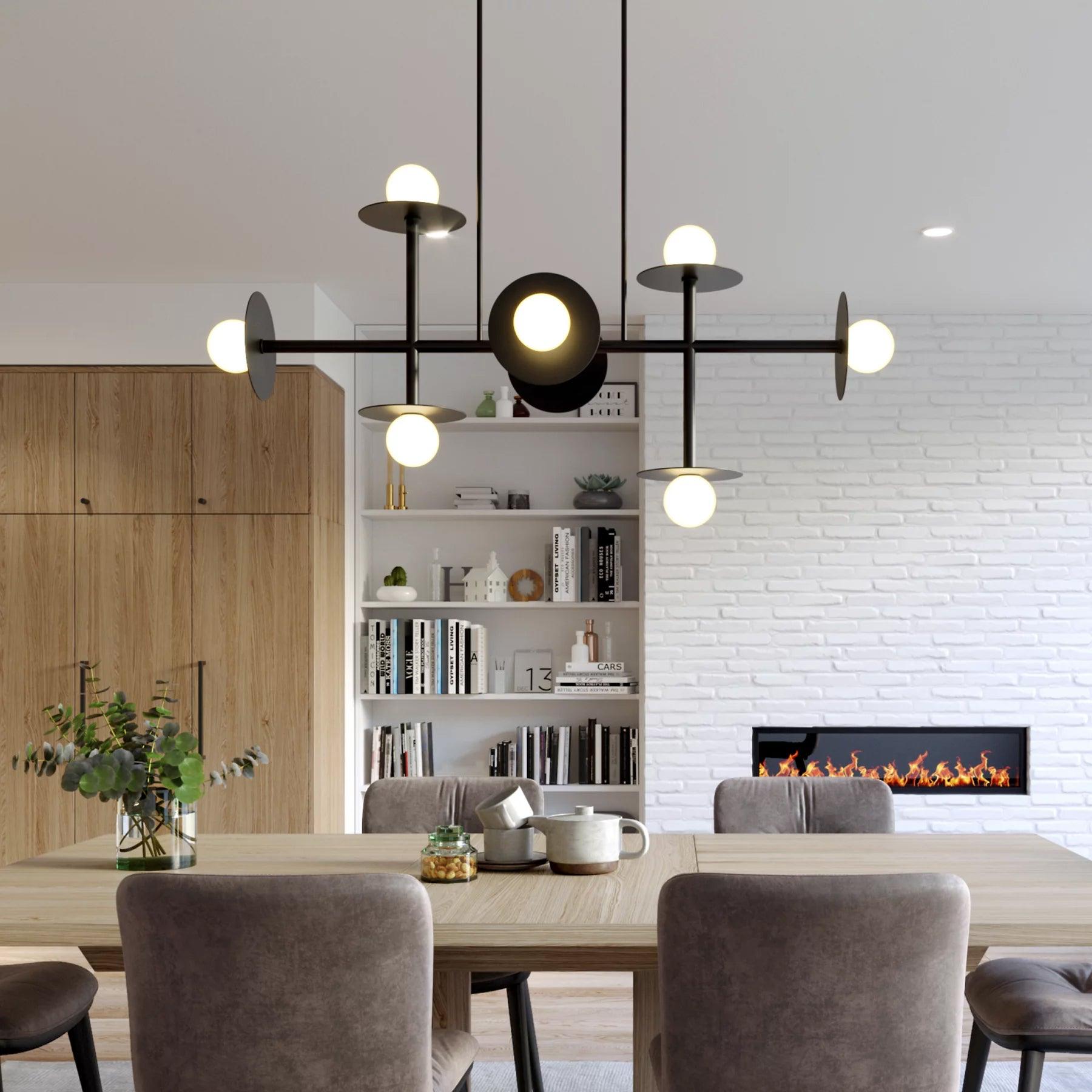 Lustra Strada Chandelier Brass Glass Geometric - Letslighting