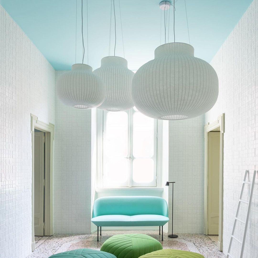 Pendant Light Silk Bell Shade Pleated Curved Modern Minimalist - Letslighting