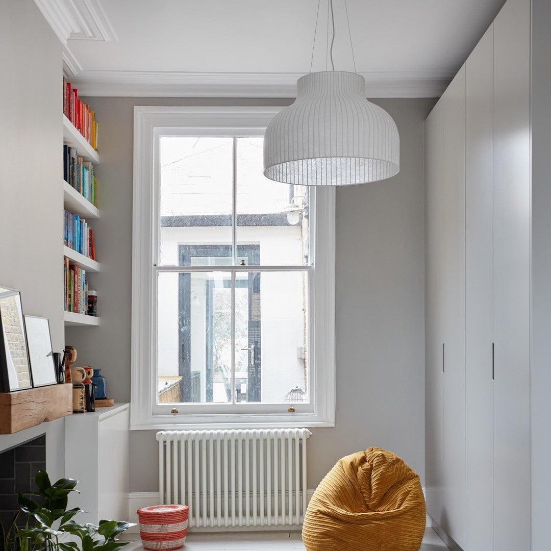 Pendant Light Silk Bell Shade Pleated Curved Modern Minimalist - Letslighting