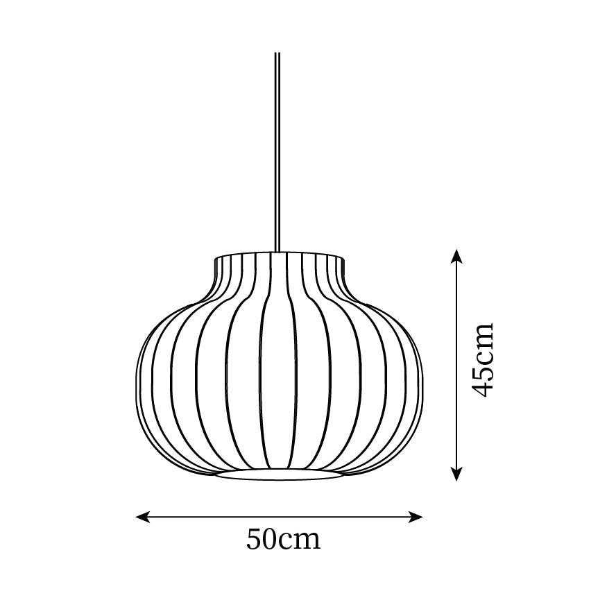 Pendant Light Silk Bell Shade Pleated Curved Modern Minimalist - Letslighting