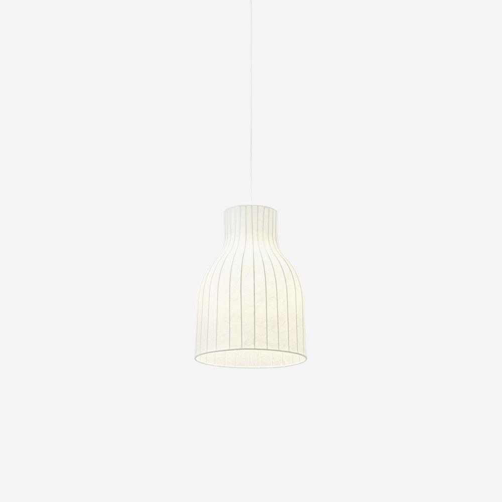 Pendant Light Silk Bell Shade Pleated Curved Modern Minimalist - Letslighting