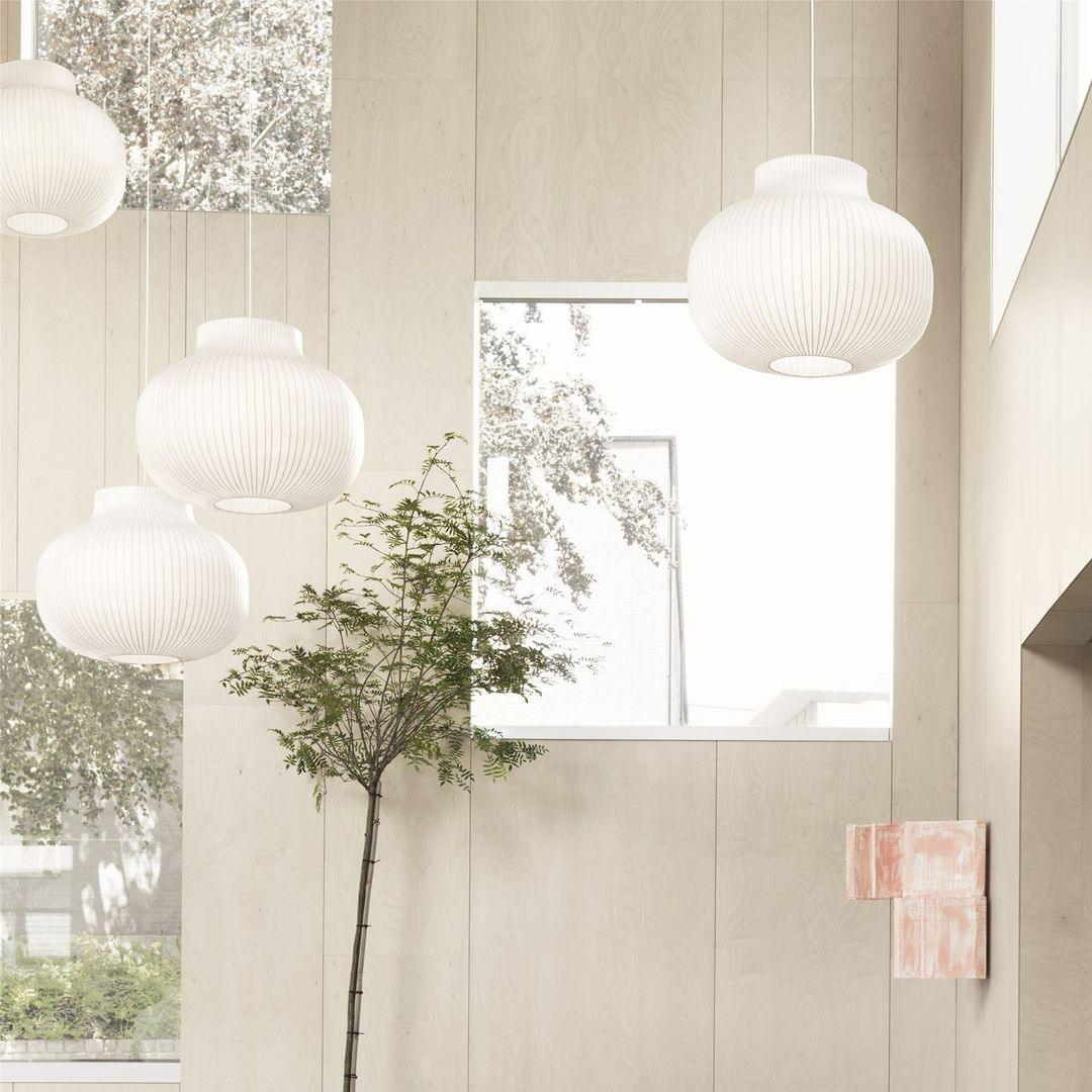 Pendant Light Silk Bell Shade Pleated Curved Modern Minimalist - Letslighting
