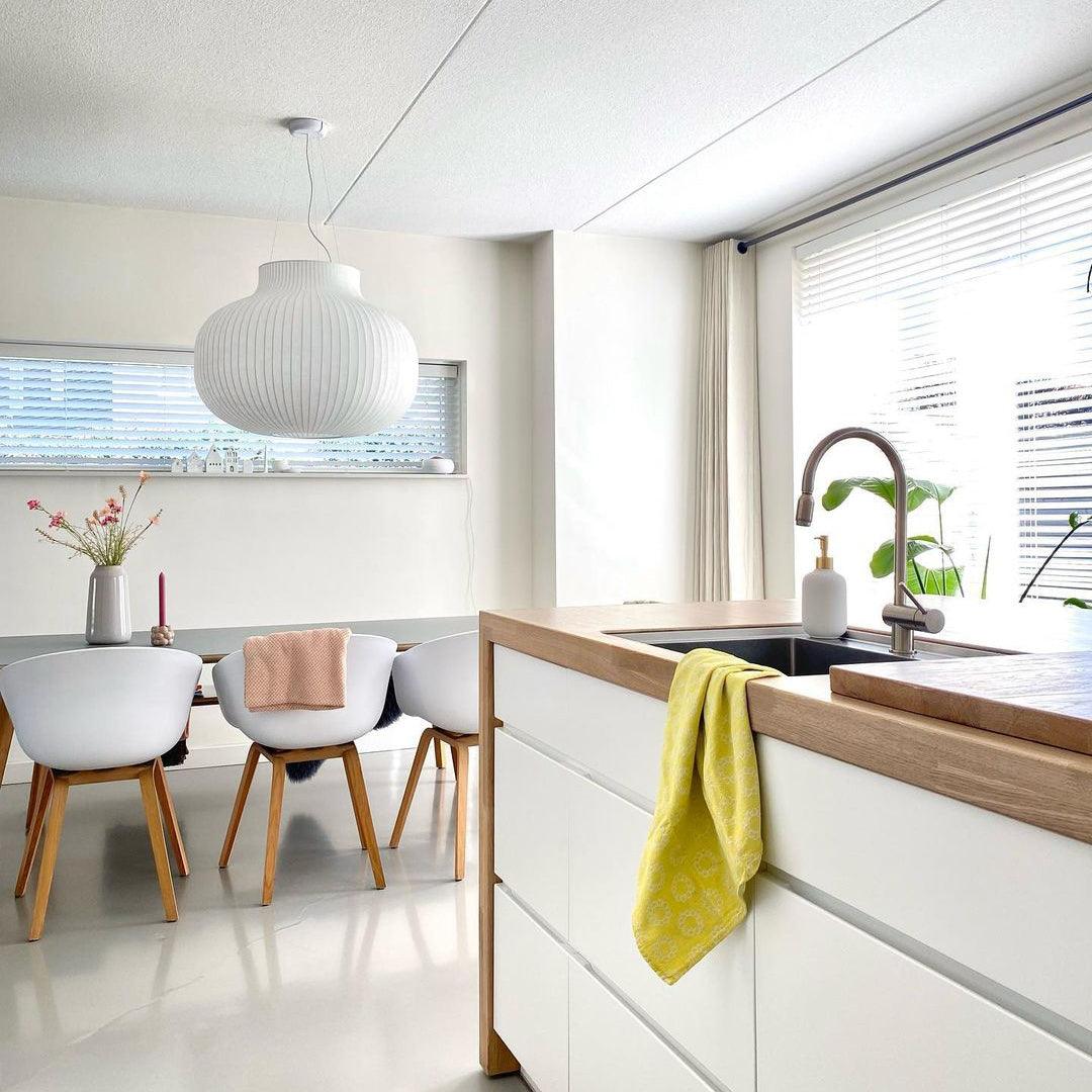 Pendant Light Silk Bell Shade Pleated Curved Modern Minimalist - Letslighting