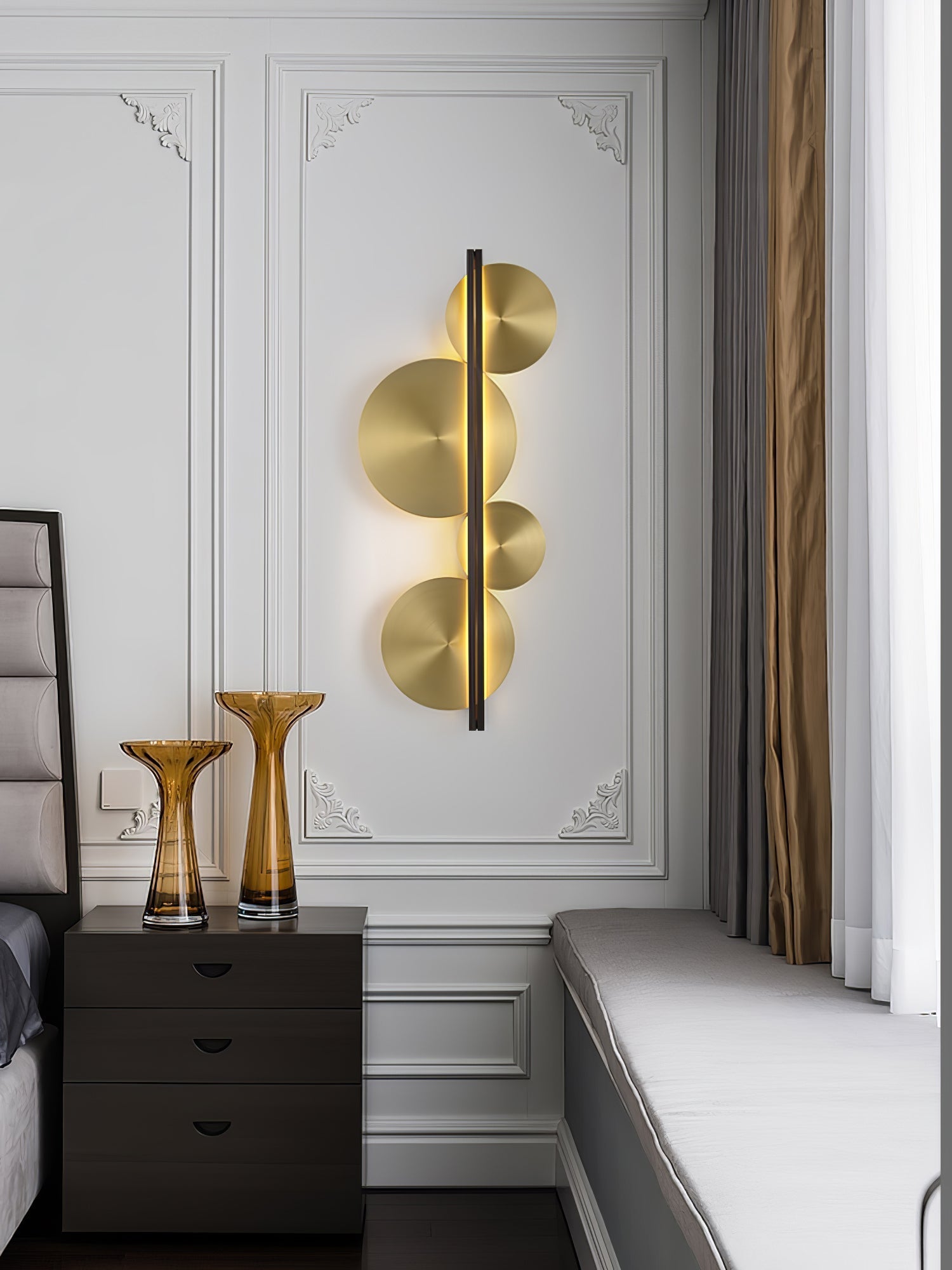 Lustra Wall Lamp Gold Circular Sculptural - Letslighting