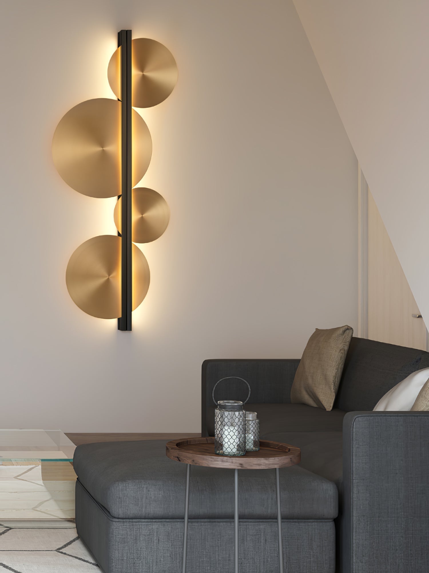 Lustra Wall Lamp Gold Circular Sculptural - Letslighting