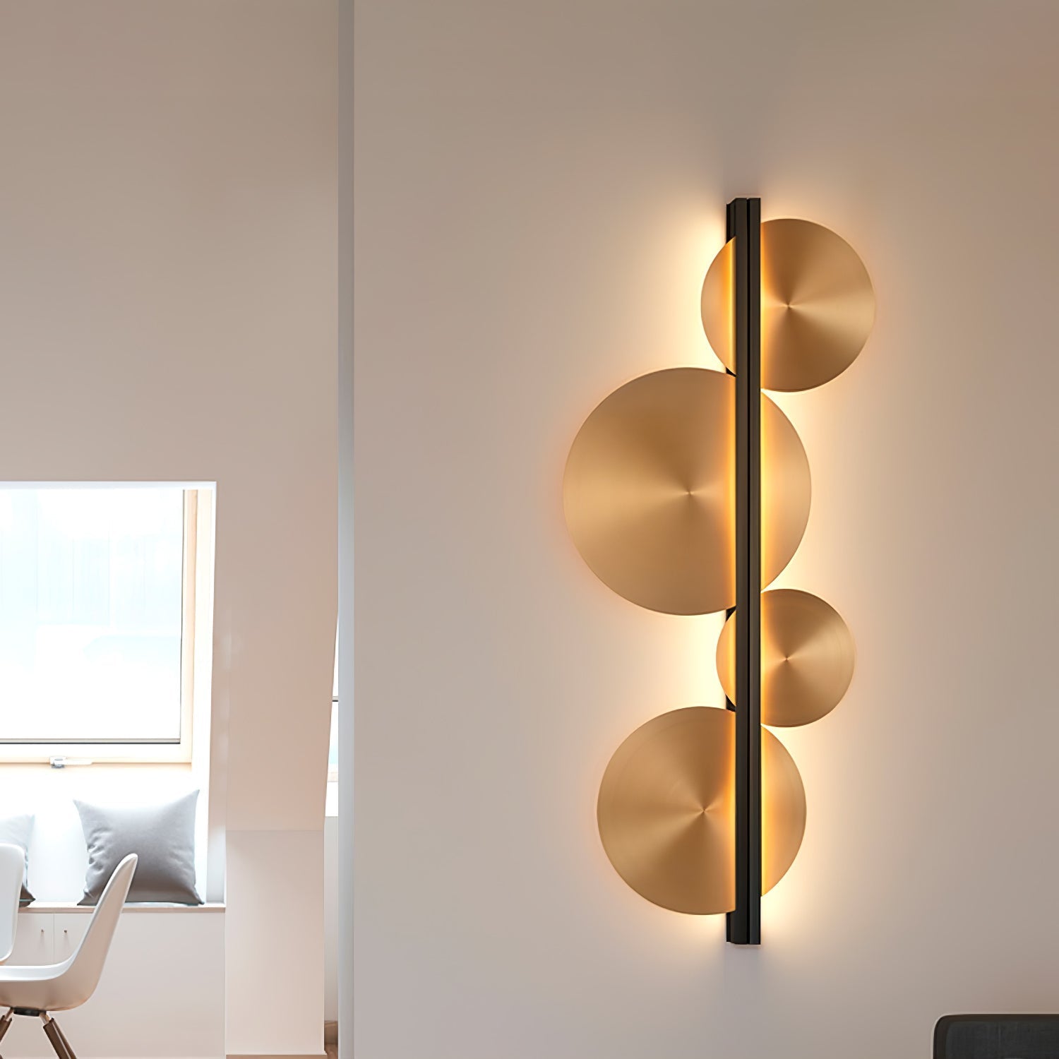 Lustra Wall Lamp Gold Circular Sculptural - Letslighting