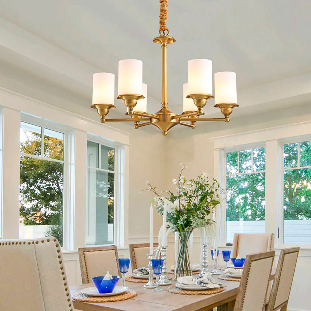 Idorara Postmodern Luxury Brass Glass Chandelier - Letslighting