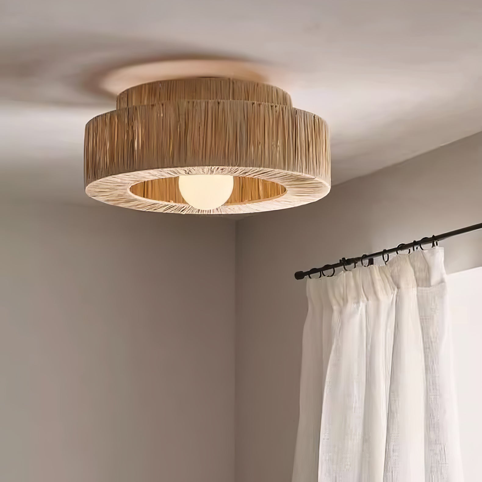 Ilthean Natural Straw Art Ceiling Lamp - Letslighting