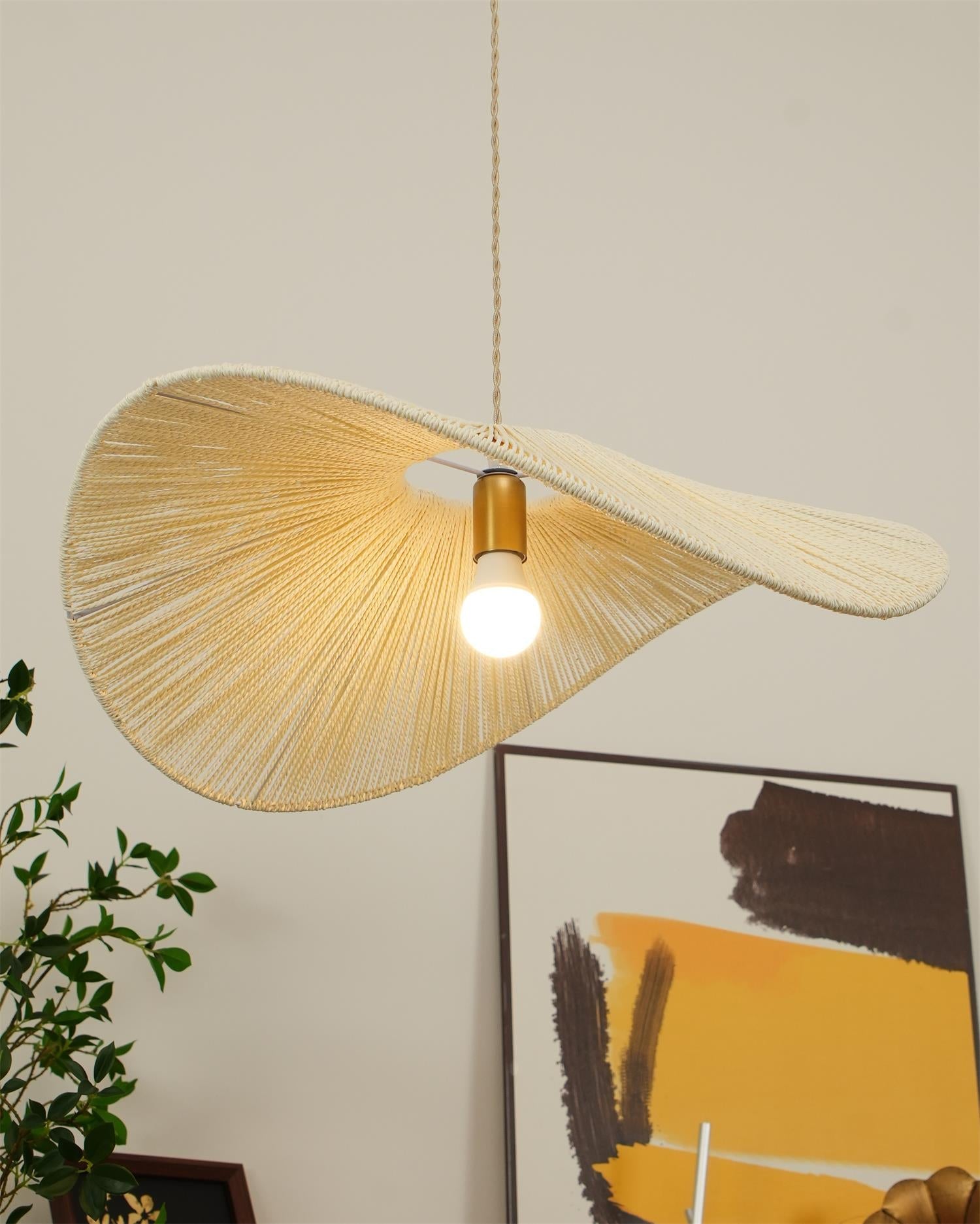 Solara Handwoven Natural Rattan Pendant Light - Letslighting
