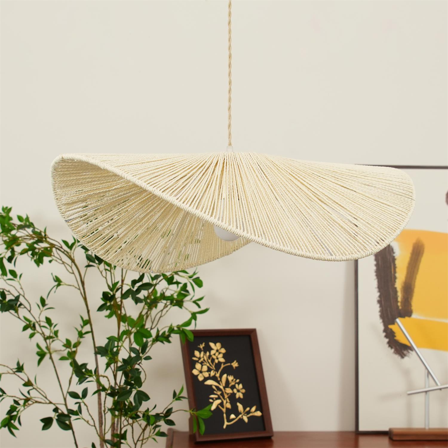 Solara Handwoven Natural Rattan Pendant Light - Letslighting