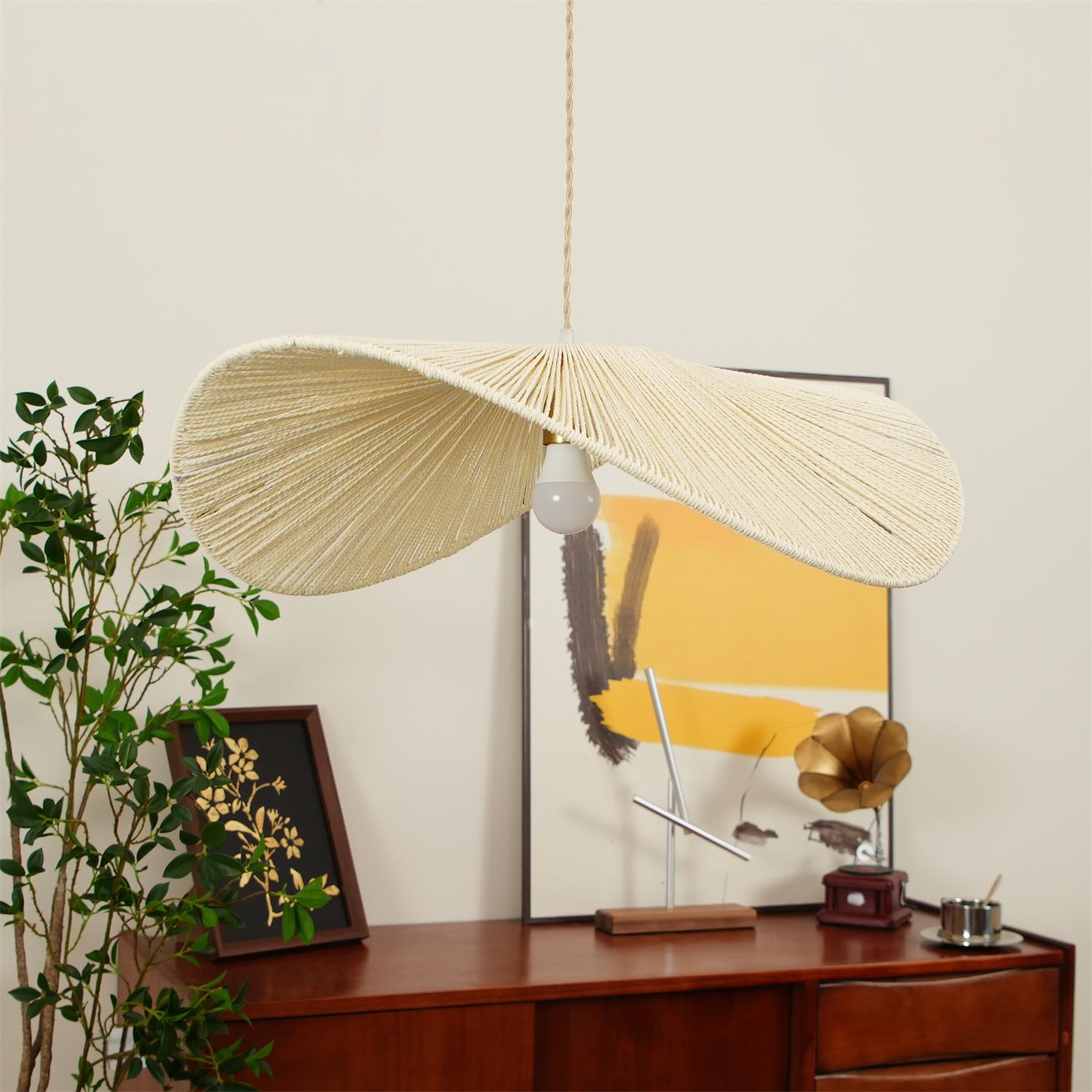 Solara Handwoven Natural Rattan Pendant Light - Letslighting