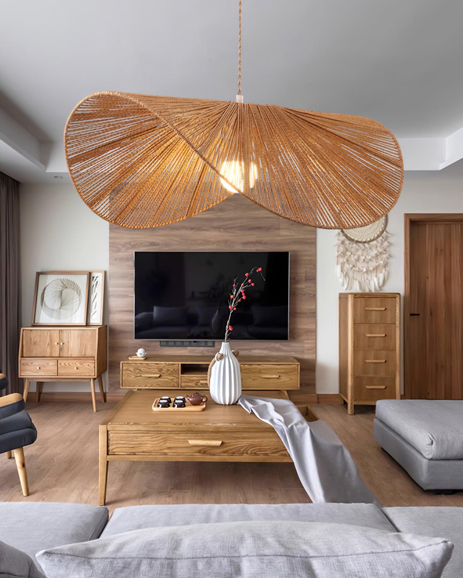 Solara Handwoven Natural Rattan Pendant Light - Letslighting