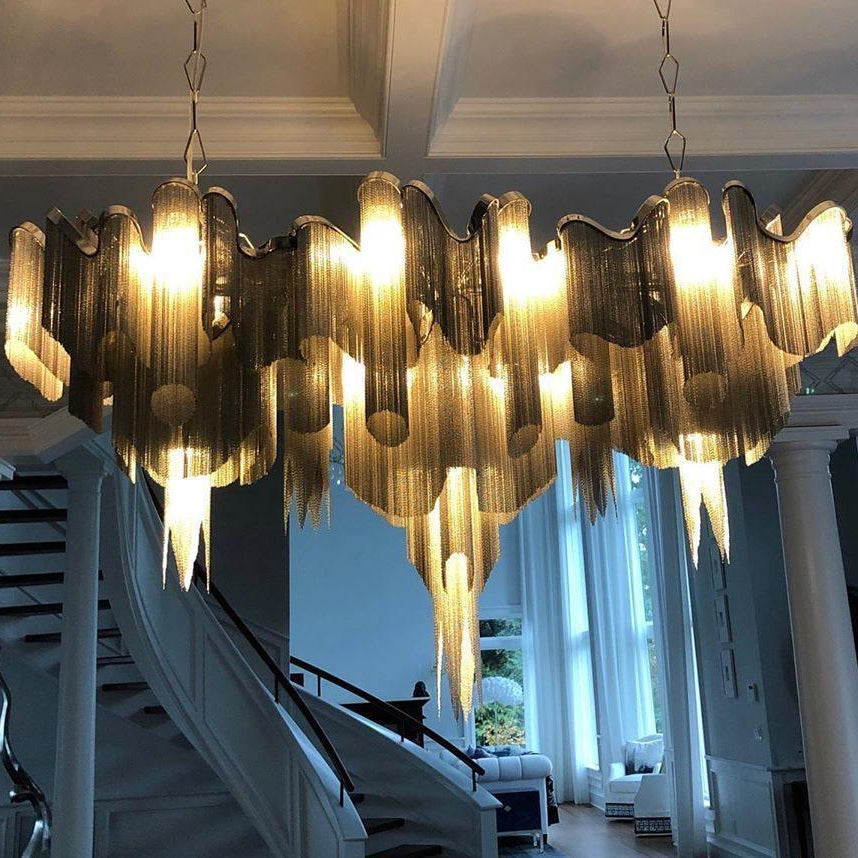 Lustra Pendant Lamp Stream Chain Nickel - Letslighting