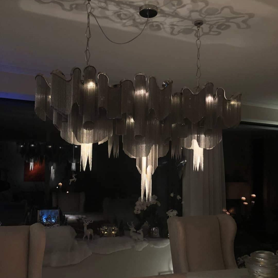 Lustra Pendant Lamp Stream Chain Nickel - Letslighting